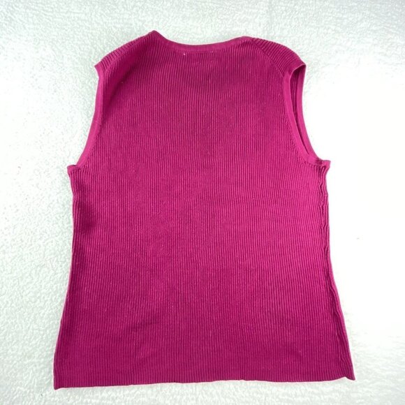 VTG Y2K Kim Rogers Sport Sweater Lot Womens L Green Pink Ribbed Preppy Academia - Picture 11 of 14